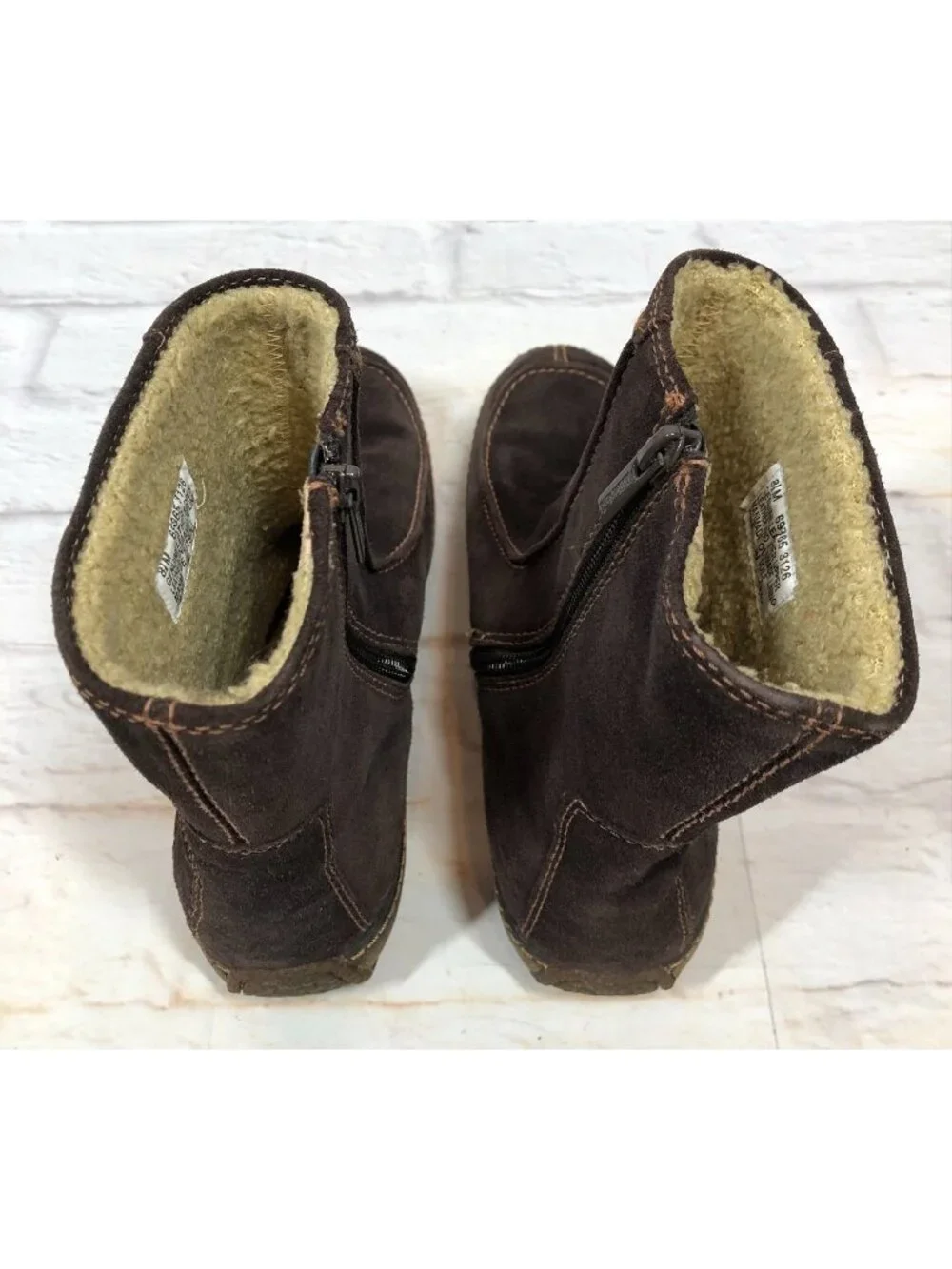 Timberland Womens Size 8.5 69365 Brown Suede Winter Boots Zipper Round Toe